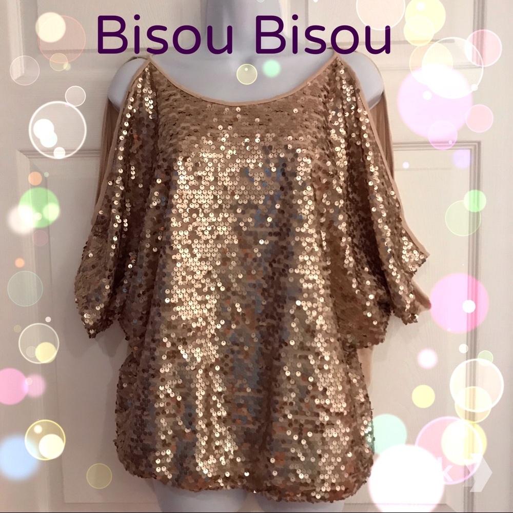 Bisou Bisou Sequin Cold Shoulder